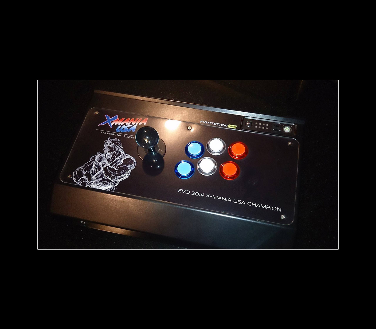 Fightstick with the custom artwork in place